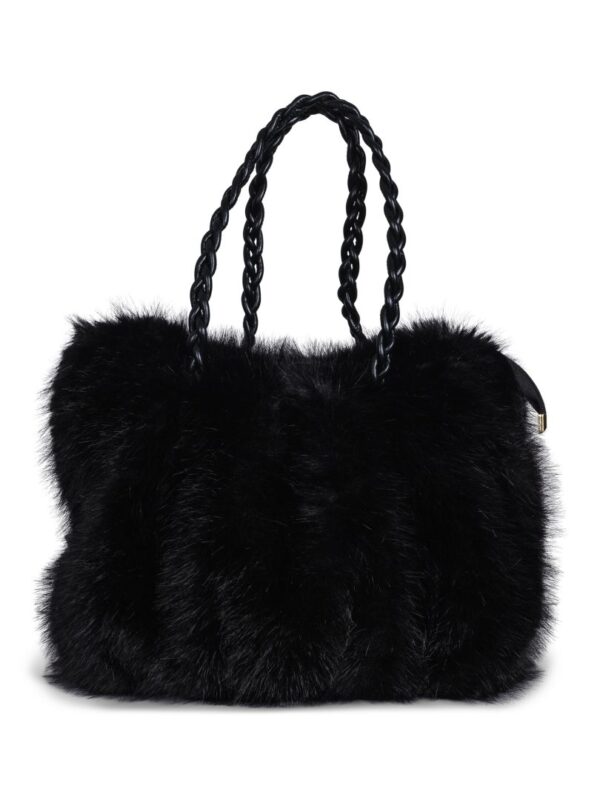 BIG FAUX FUR BAG - Black