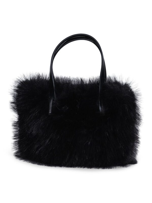 FAUX FUR CROSSBODY BAG - Black