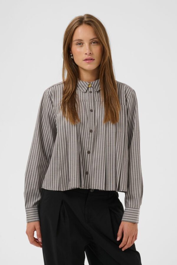 CUMANGA SHIRT- Brown/white stripe
