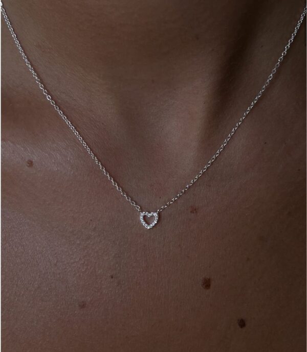 ZIRCONIA HEART NECKLACE - Silver